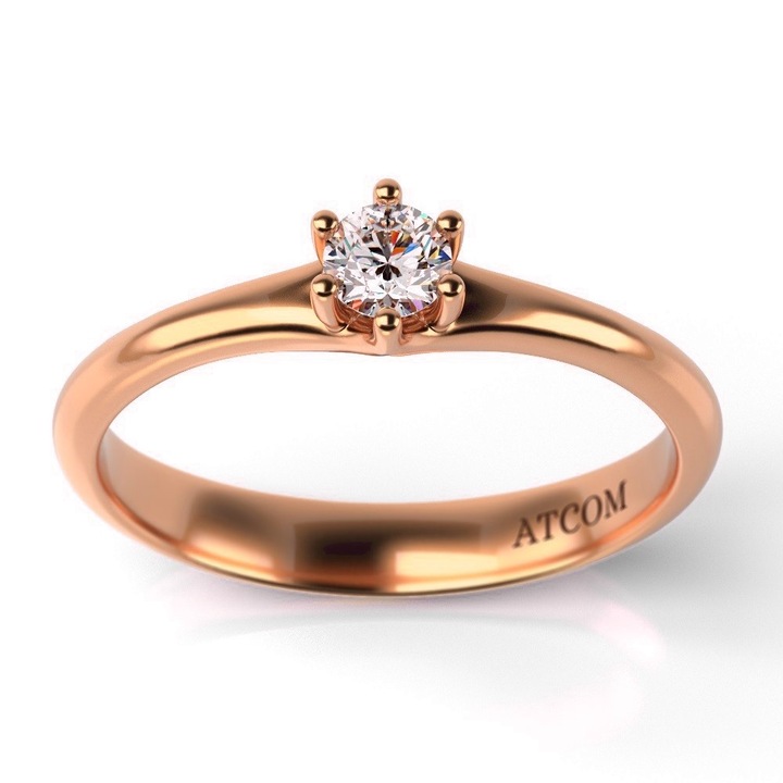 Годежен пръстен от розово злато модел Tei