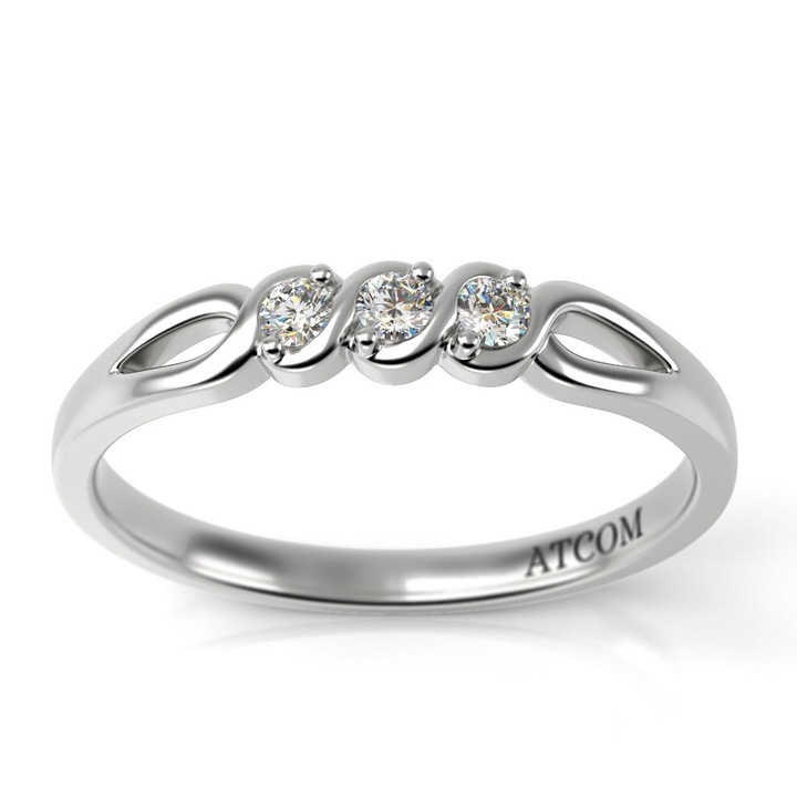 Годежен пръстен от бяло злато модел Алберто