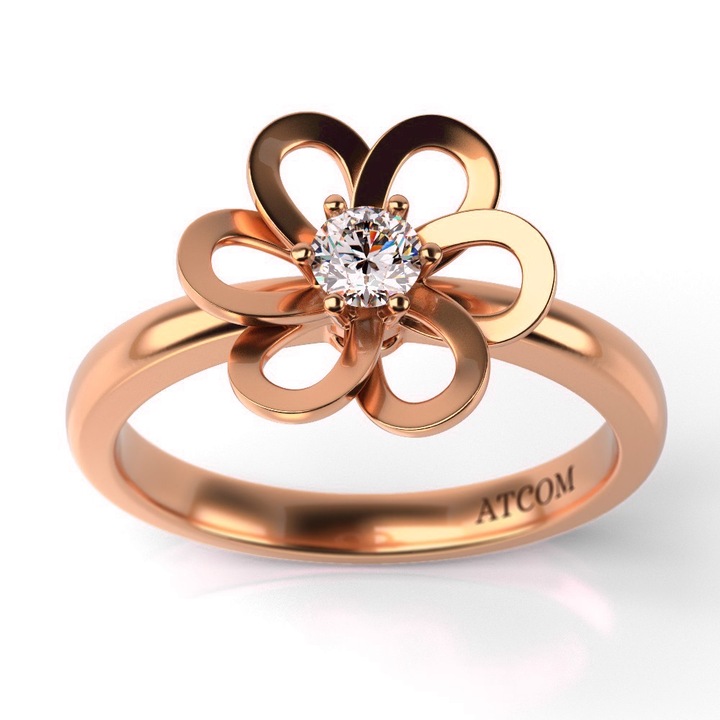 Годежен пръстен от розово злато Petunia