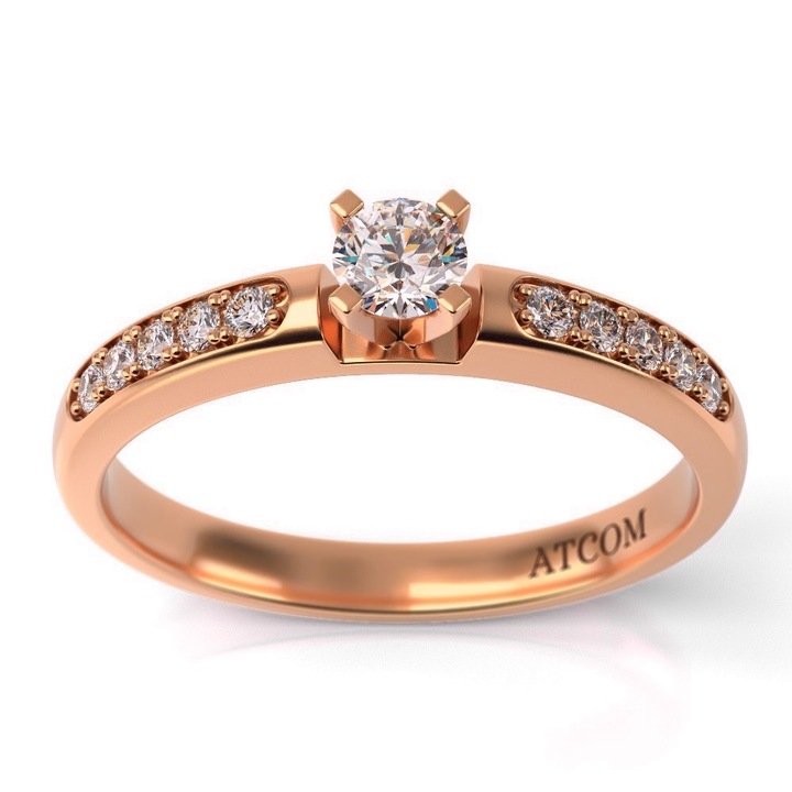 Годежен пръстен модел Cronos от розово злато