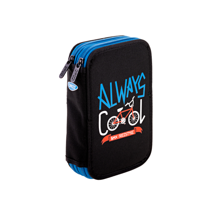 Penar Neechipat Daco cu 2 Fermoare, Model Always Cool, Dimensiuni 19.5x13x5 cm, Material Poliester, Culoare Negru