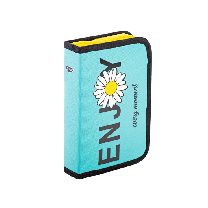Penar Neechipat Daco cu Fermoar, Model Enjoy Every Moment, Dimensiuni 19.5x13x4 cm, Culoare Albastru