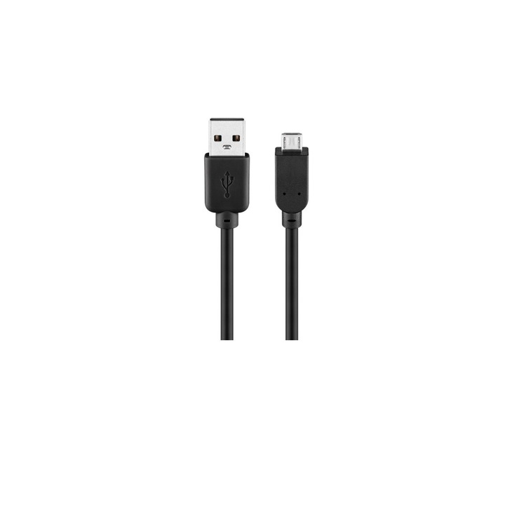 Cablu USB 2.0 A tata - micro USB, 0.3m, negru, Goobay