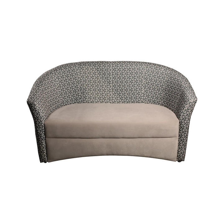 Canapea fixa Expomob CAFENEA PRINT, 2 locuri, dimensiune 140x65x78 cm, culoare bej + print mozaic