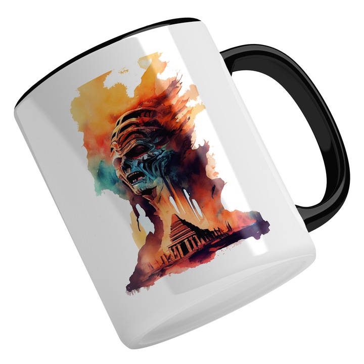 Cana Cu Chip De Mumie, Egipt, Piramida, Iubitorii De SF, Multicolor, 330 ml, Maner Negru