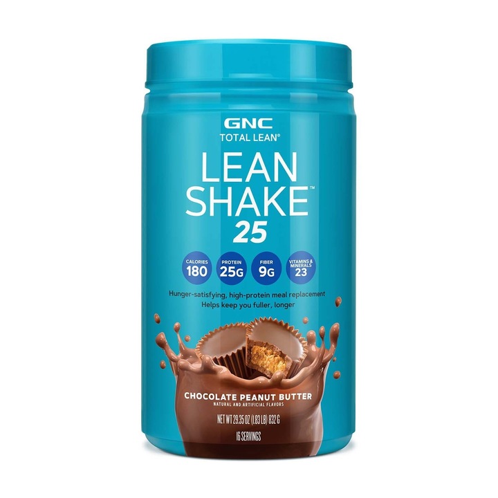 Shake Proteic, cu Aroma de Ciocolata si Unt de Arahide, GNC Total Lean, 832 g