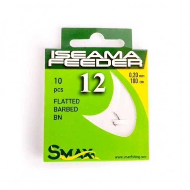 Carlige gata legate Iseama feeder, SMAX, 10buc/plic, 100cm, nr.8