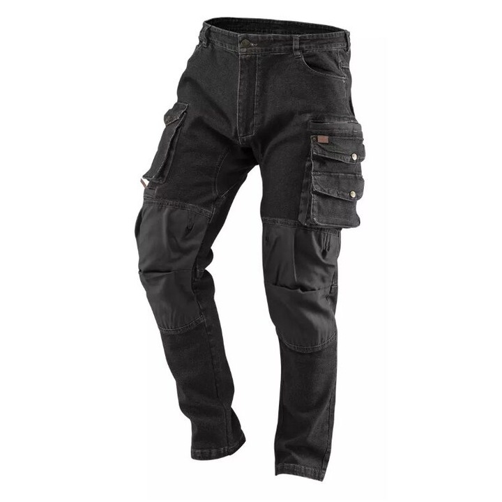 Работен панталон тип дънки NEO модел Denim черен размер XXL/56