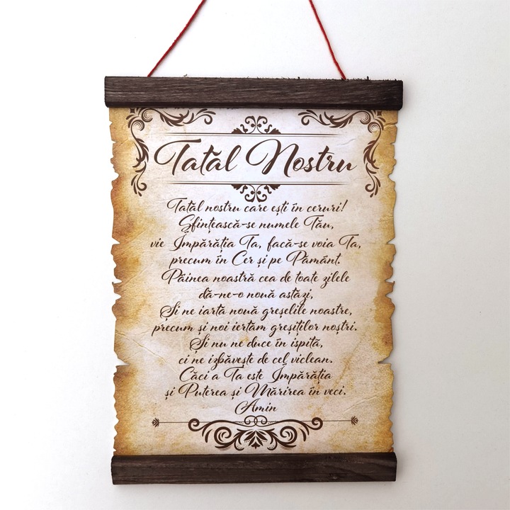Pergament Tatal Nostru, Inedit Print, PR1, 19,5x28 cm