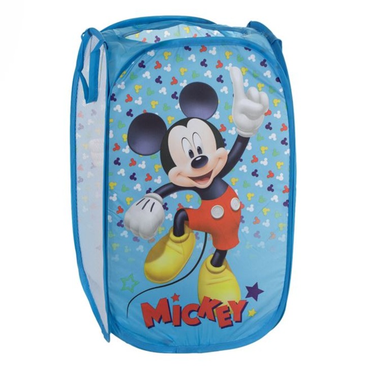Синя сгъваема текстилна кутия за играчки Mickey 35x35x58 см