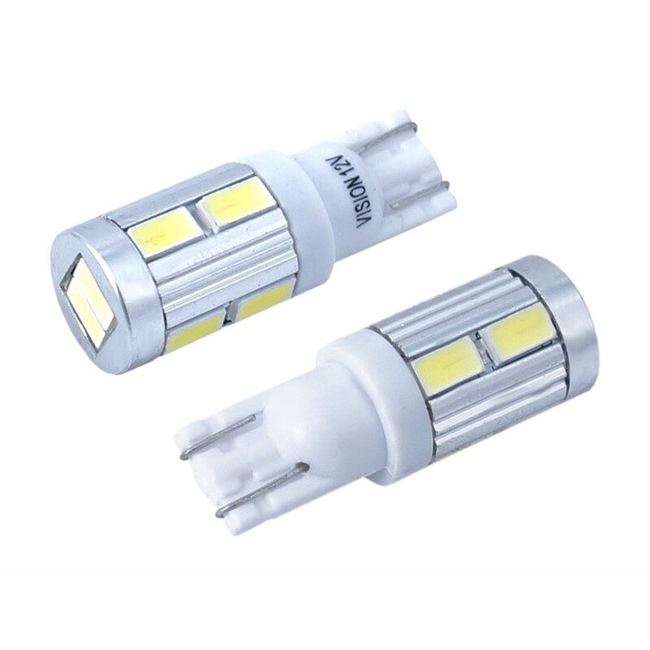 2 db T10 izzós készlet, 10 LED, SMD 5730, 12V, W5W, Canbus, 58931 Vision