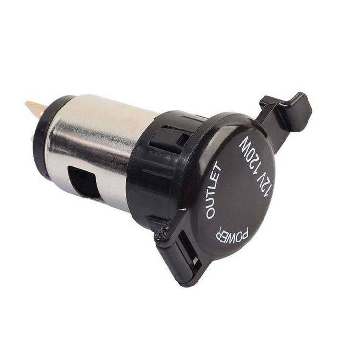 Букса за автомобилна запалка Carmotion, С капак, 12V, 120W, 58140