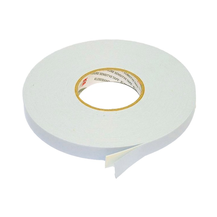 Дебело двойнозалепващо тиксо Oramount, Бяло, Orafol, 15mm X 10m