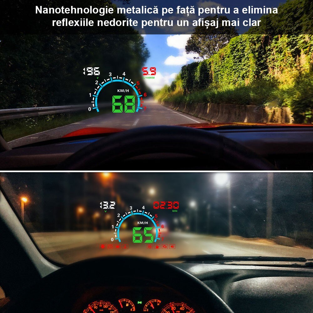 Proiector informatii de bord pe parbriz, Head Up Display Techstar® OBD ...