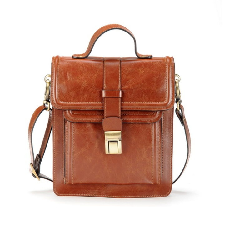 Geanta dama piele, ANNA FELLINI, Borseta 1, maro,, 22x10x26 cm