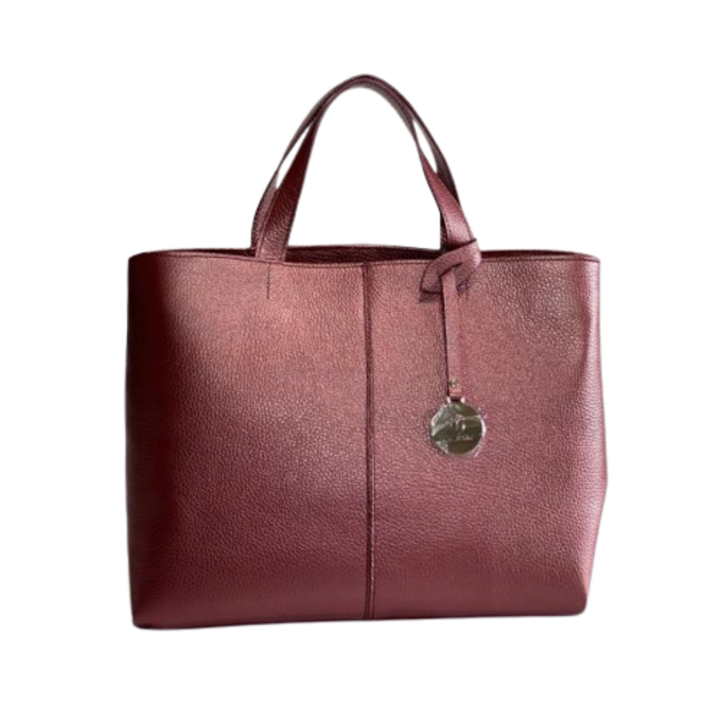 Geanta dama piele, ANNA FELLINI, Cosulet Ana mijlociu bordo sidef