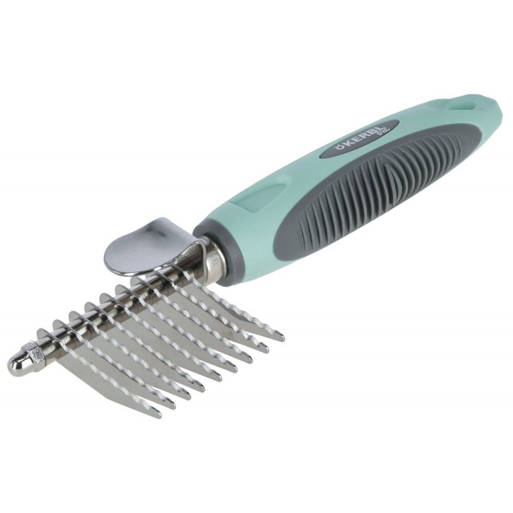 Fésű kutyaszőrre, Kerbl, szürke/zöld