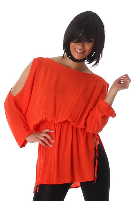 Bluza dama despicata la umar orange one size