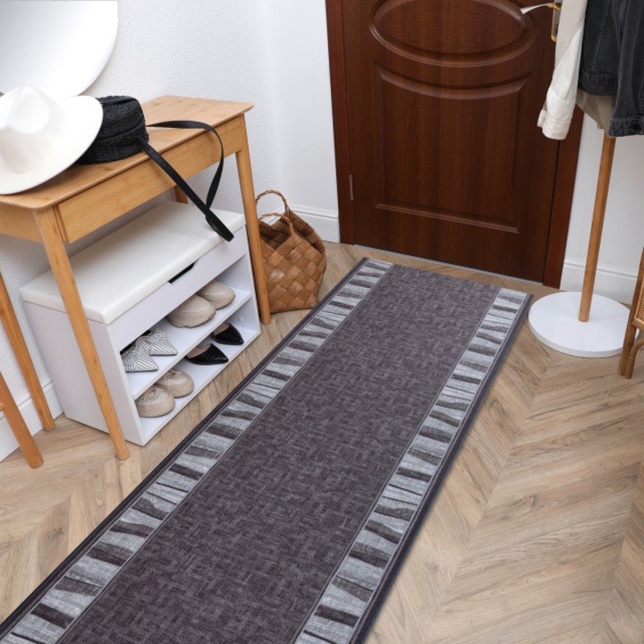 Dywany Łuszczów Csúszásgátló futó szőnyeg LINEA szürke 100cm, 100x130 cm