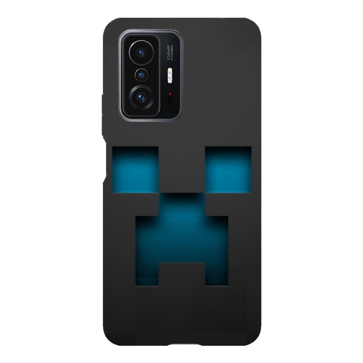 Husa compatibila cu Xiaomi Redmi Note 11 / Redmi Note 11S, Viceversa, model Black Creeper Face, Silicon, TPU