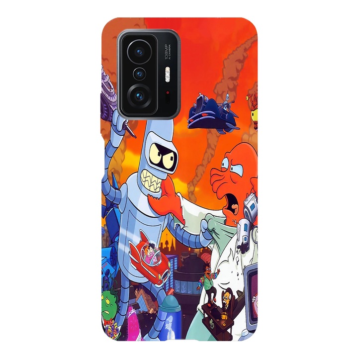 Husa compatibila cu Xiaomi Redmi Note 11 / Redmi Note 11S, Viceversa, model Futurama fight, Silicon, TPU