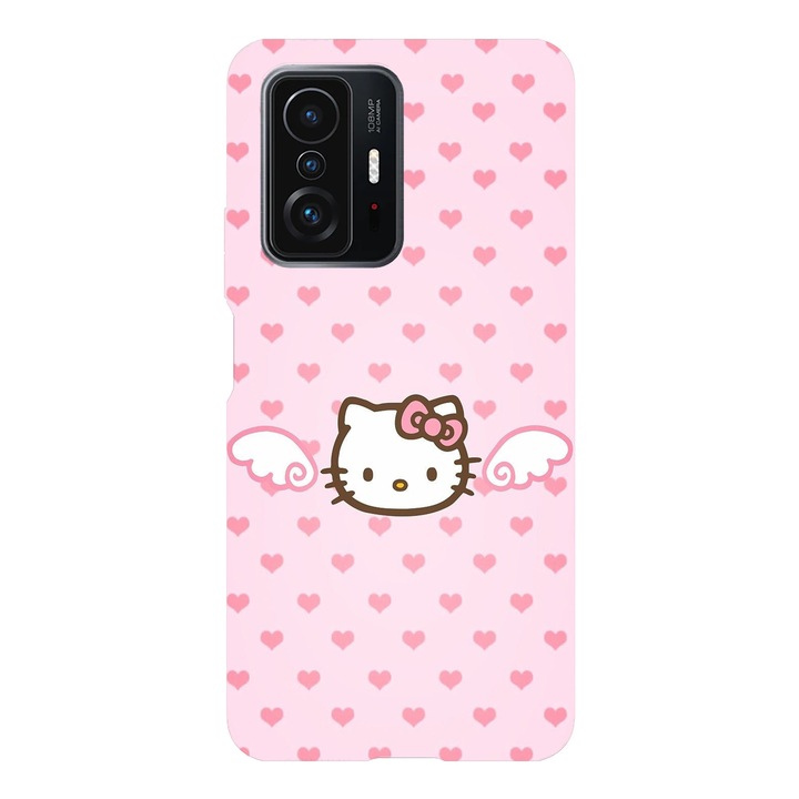 Husa compatibila cu Xiaomi Redmi Note 11 / Redmi Note 11S, Viceversa, model Meow fly Hello Kitty, Silicon, TPU