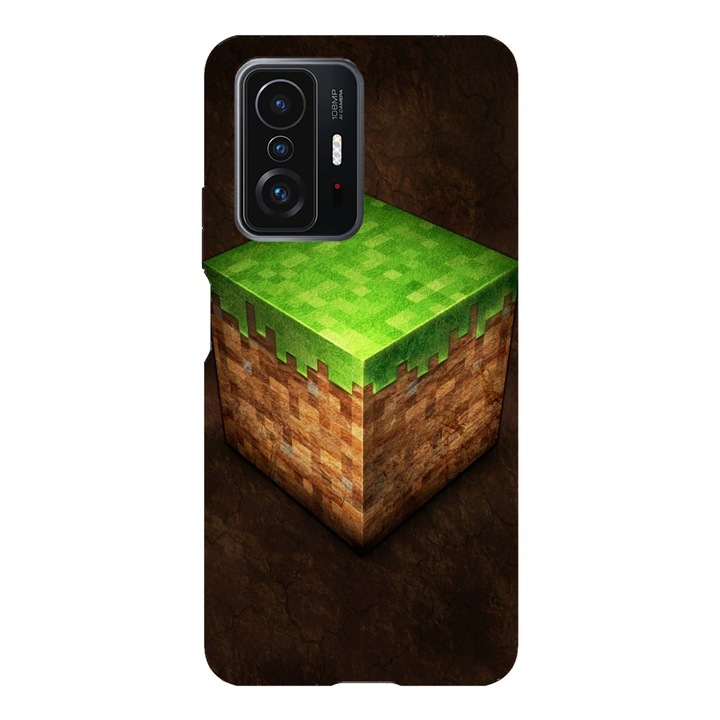Husa compatibila cu Xiaomi Redmi Note 11 / Redmi Note 11S, Viceversa, model Minecraft Base Block, Silicon, TPU