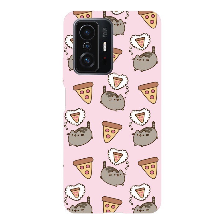 Калъф, съвместим с Xiaomi 12 Pro, Viceversa, модел Pusheen pizza pattern, силикон, TPU