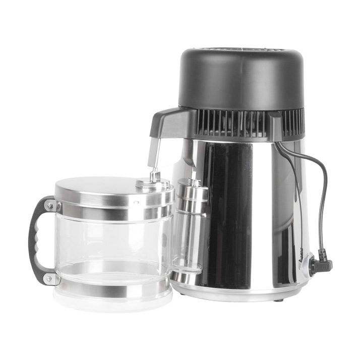 Дестилатор за вода, Lafomed, Неръждаема стомана/Стъкло, 750 W, 4 l, Многоцветен