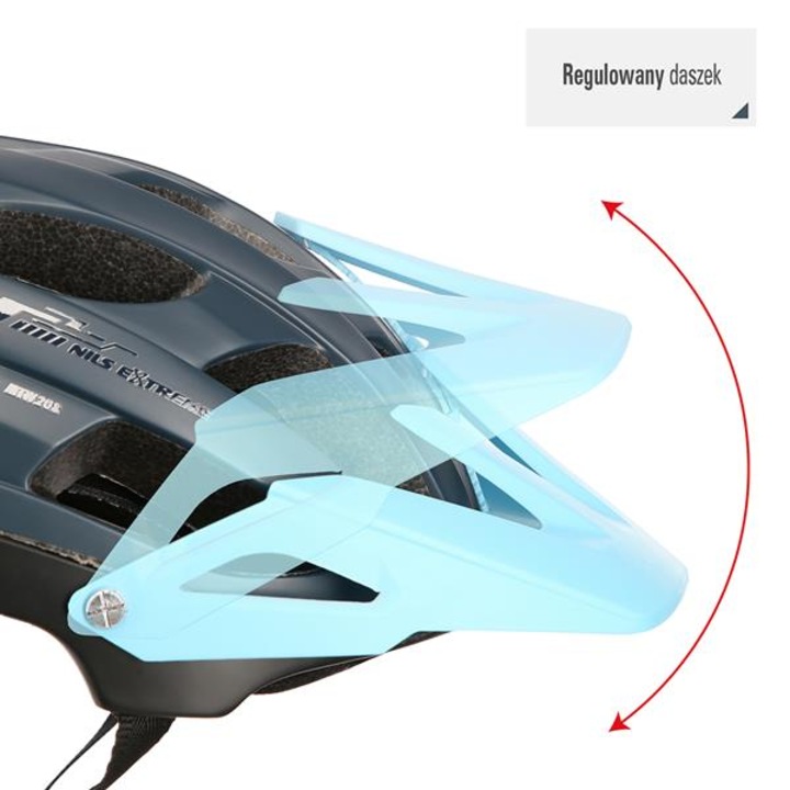 Защитна каска, Nils Extreme, Поликарбонат, Син/Черен, M