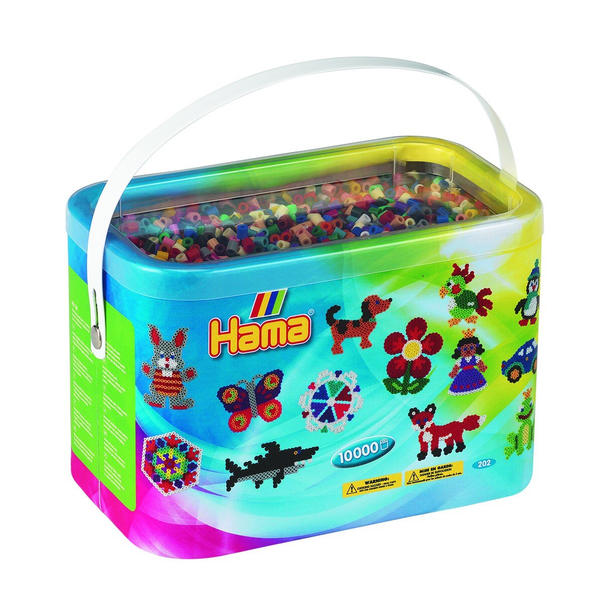 Margele de calcat HAMA MIDI mix de 22 culori, 10000 buc in galeata