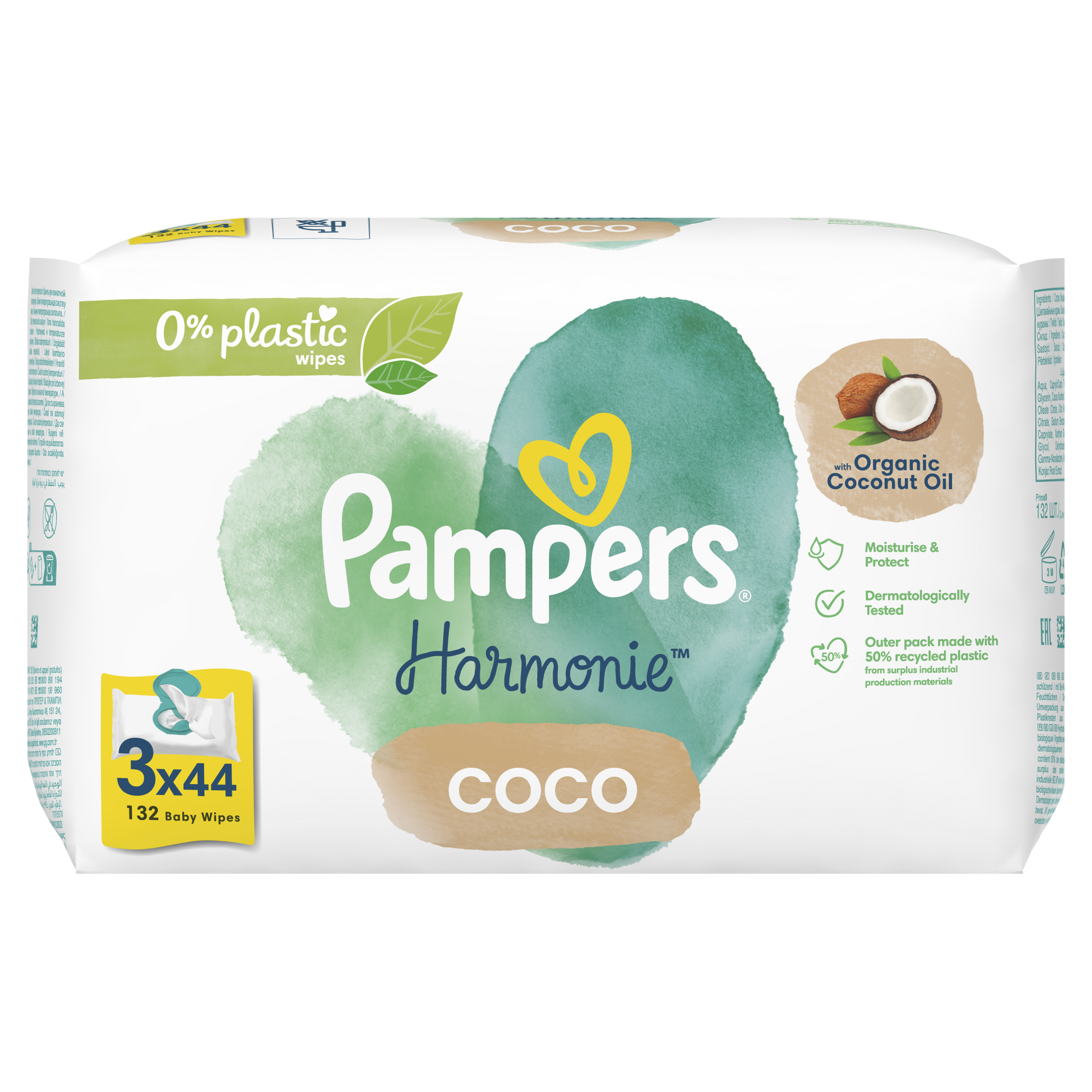Pampers Couches Taille 2 (4-8 kg), Harmonie, 132 Couches Bébé
