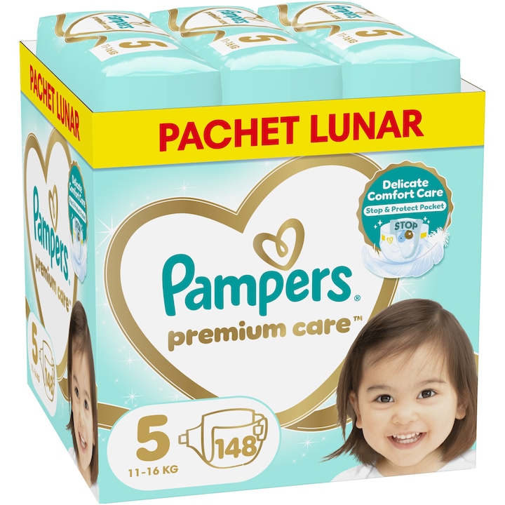Пелени Pampers Premium Care XXL Размер 5, 11-16 кг, 148 бр