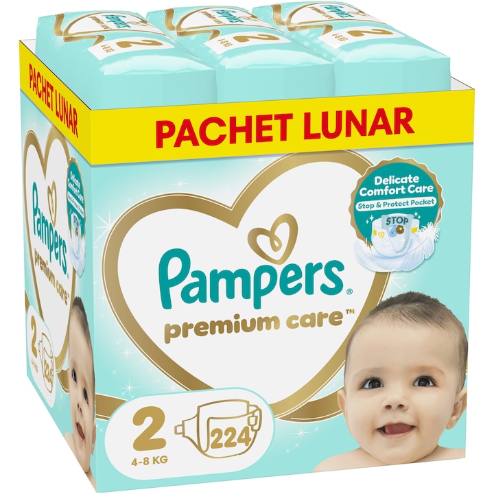 Пелени Pampers Premium Care XXL Размер 2, 4-8 кг, 224 бр
