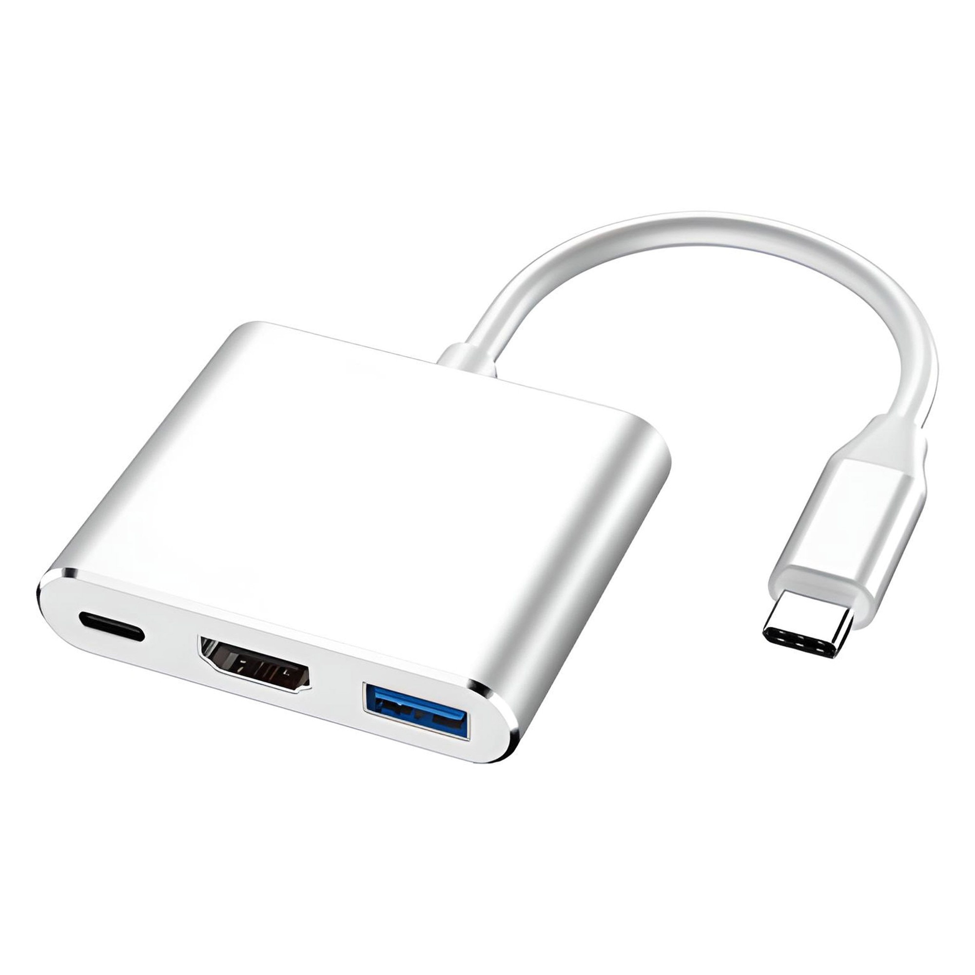 Hub 3 In 1 Adaptor Hub 3 in 1, USB-C 3.1, HDMI 2.0 4K 3D, USB 3.0, 100W Power ...