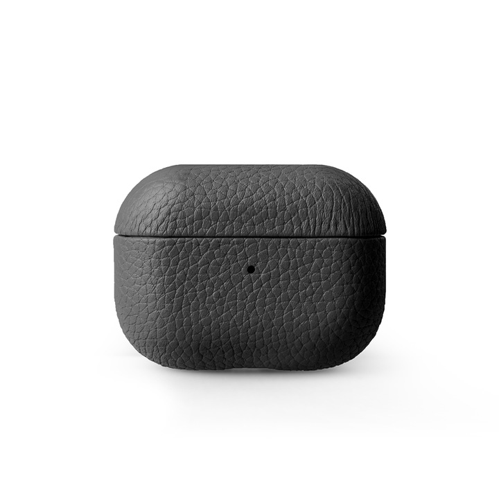 Husa Melkco Luxury din piele naturala pentru Airpods Pro/Airpods Pro 2, Calitate Premium, Handmade, Negru