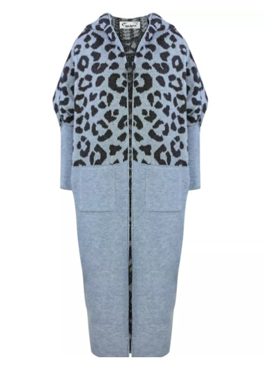 Cardigan, Agrafka, Acril, Albastru, Albastru