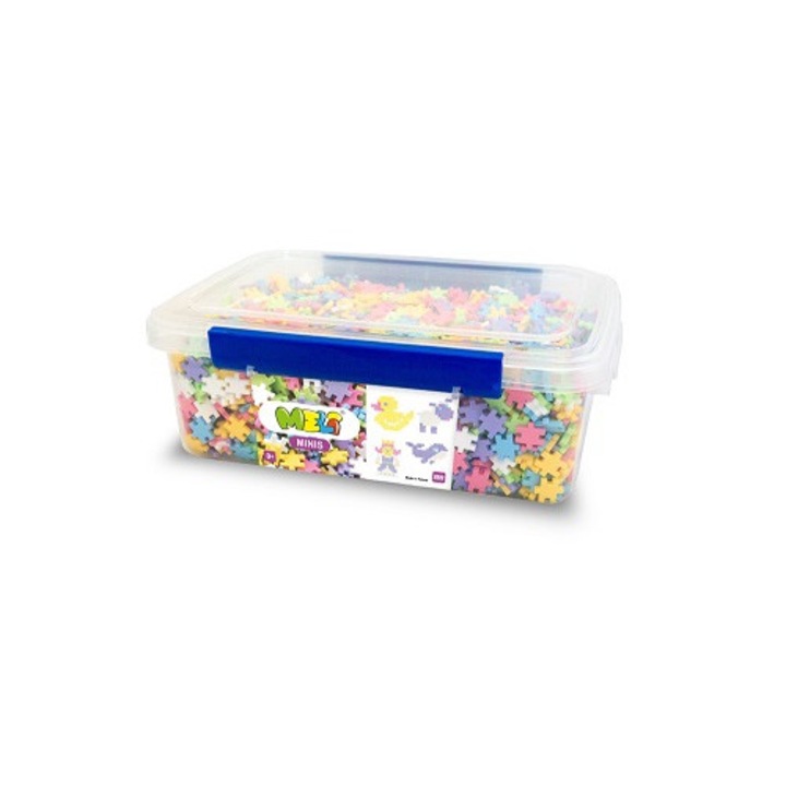 Set blocuri constructie, Meli, 2800 piese, Plastic, 1.5x1.5 cm, Multicolor