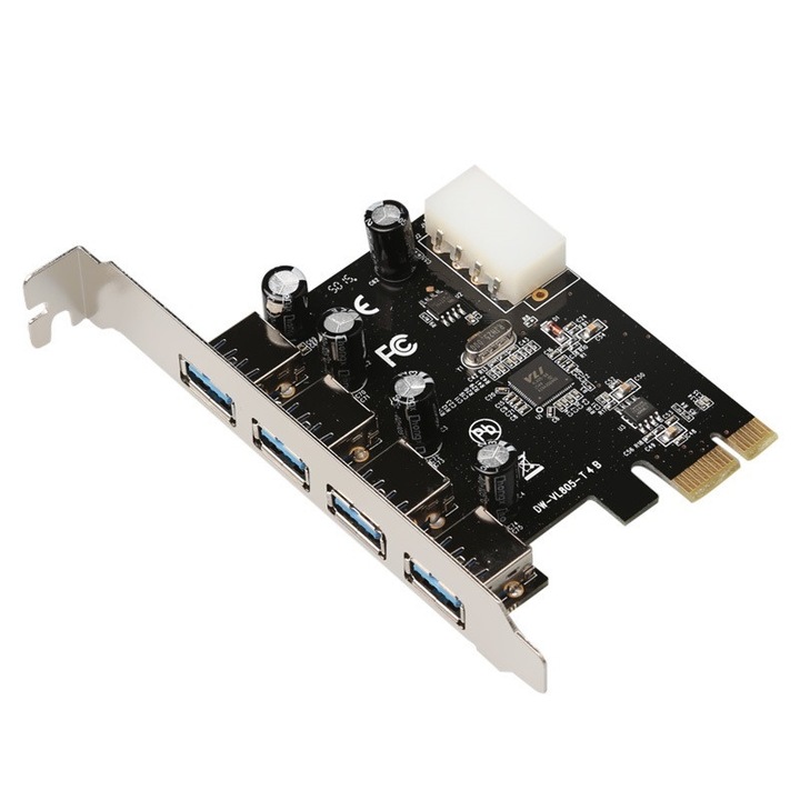 PCIex адаптерна карта за 4 USB3.0 A порта (женски), HOPE R