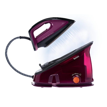 Statie de calcat Tefal Efectis Anticalc GV6820E0, 2200W, 2 min, 6 bari, 280 gr/min, Colector anticalcar, Talpa Autoclean Airglide, 1,4L, Negru/Violet