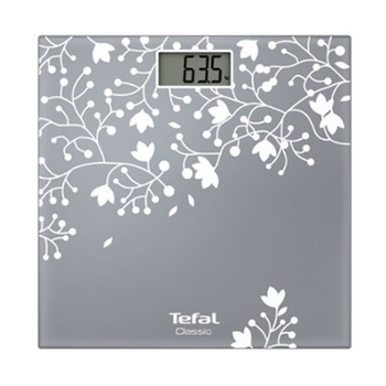Cantar de baie Tefal Classic Blossom PP1140V0, 160Kg, 22 mm, 30 x 30 cm, Sticla tratata termic, Alb Cantar de baie Tefal Classic Blossom PP1140V0, 160Kg, 22 mm, 30 x 30 cm, Sticla tratata termic, Alb