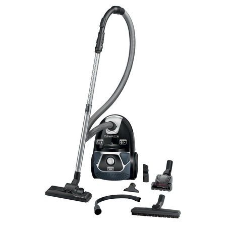 Aspirator cu sac Rowenta Compact Power RO3995EA, 750W , 3 l Hygiene+, Filtru permanent de inalta eficienta, EasyBrush, Negru