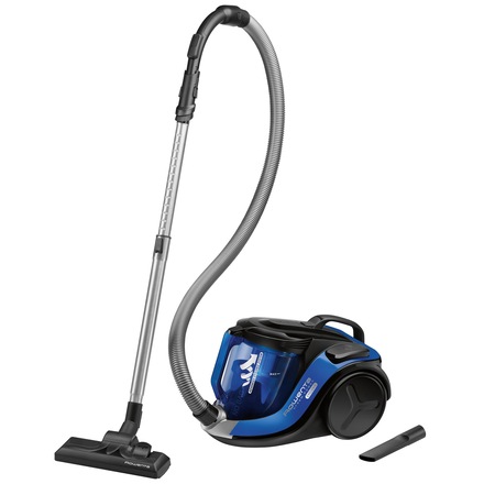 Aspirator fara sac Rowenta X-Trem Power RO6921EA, 750W, Tub telescopic din metal, Recipient de 2.5L, Easy Brush, Albastru