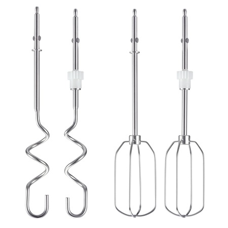 Mixer cu bol Tefal Quick Mix HT312138, 300W, 5 viteze, Functie Turbo, Bol inox 3.5L, Alb