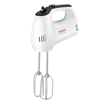 Mixer de mana Tefal Quick Mix HT310138, 300W, 5 viteze, functie Turbo, 2 accesorii pentru aluat, 2 teluri, Alb Mixer de mana Tefal Quick Mix HT310138, 300W, 5 viteze, functie Turbo, 2 accesorii pentru aluat, 2 teluri, Alb