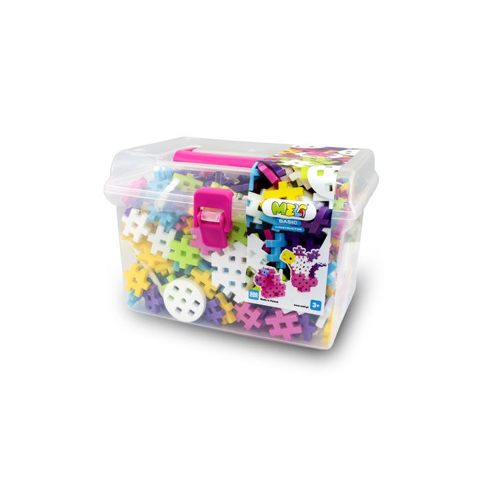 Set constructie creativa, Meli, 500 piese, Plastic, Multicolor