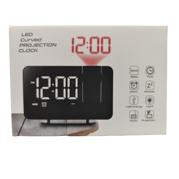 Ceas Digital Led Ceas Digital cu LED, Proiectie tavan, Radio FM, Alarma, Port USB ...
