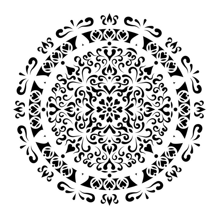 Sablon constructii 3D Hearty Mandala, 80x80cm, reutilizabil, plastic