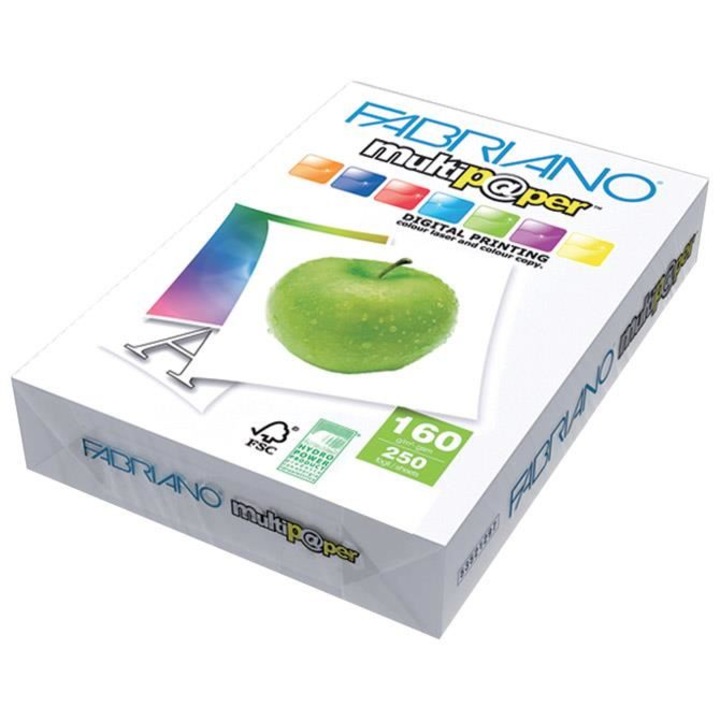 Hartie copiator FABRIANO Multipaper, A4, 160 gr, clasa A++, neteda si satinata, alb 168 CIE, 250 coli carton/top