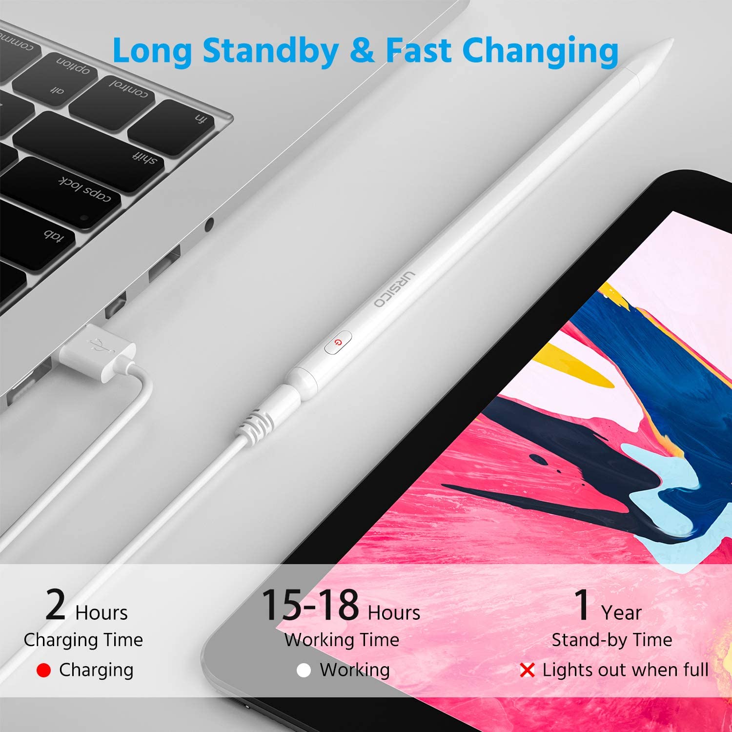 Ursico Stylus Pen Für Apple Ipad Stylus Pen iPad URSICO, cu functii de inclinare si respingerea palmei